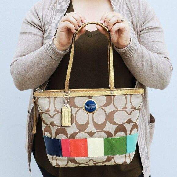Coach Limited Edition Rainbow LGBTQ Shopper Lunch Bag Tote - Picture 1 of 11